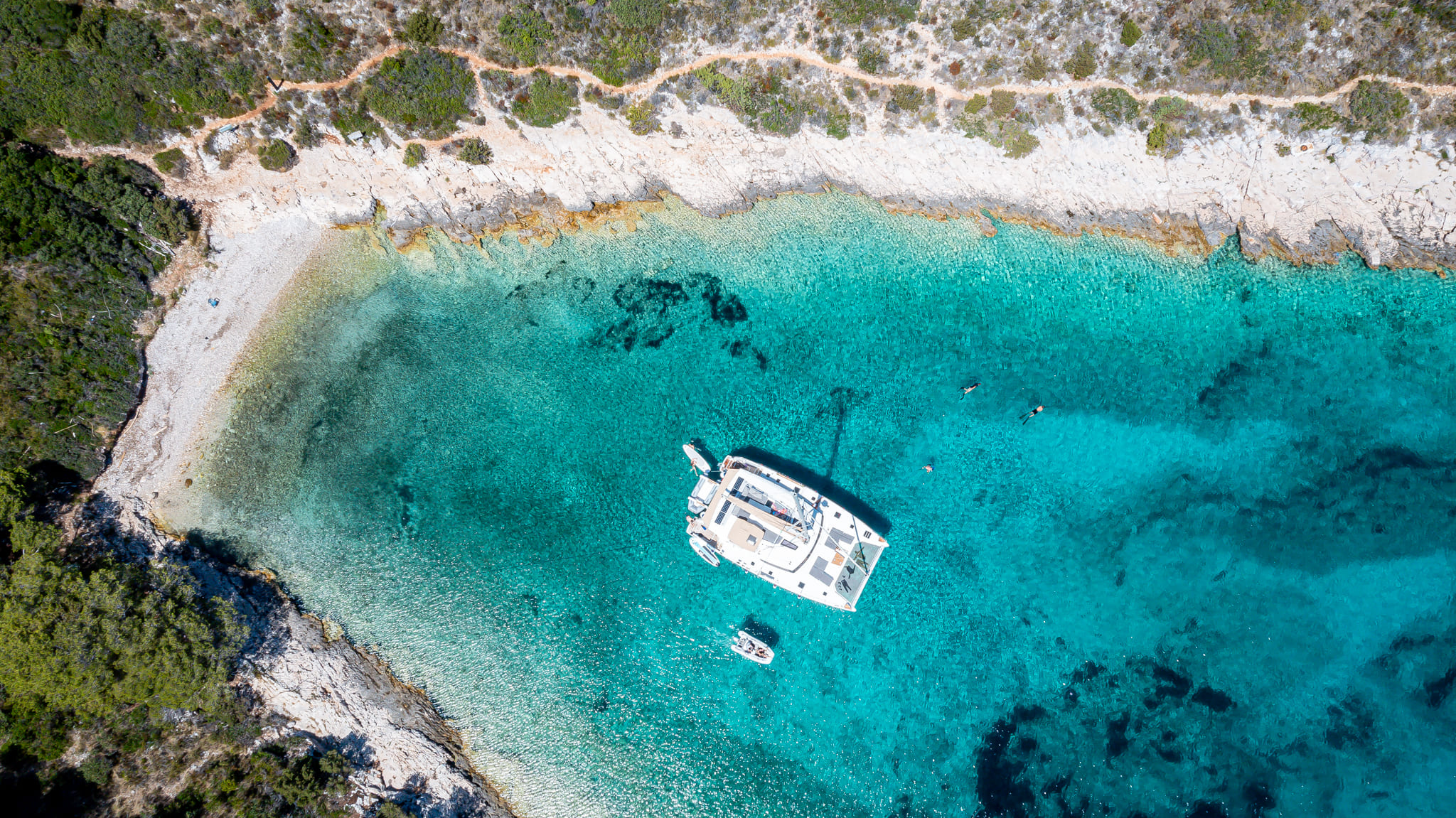 Snorkelling from the catamaran